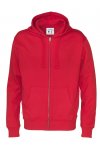 Red Ekologisk Fairtrade Zip-Hood Med Eget Tryck