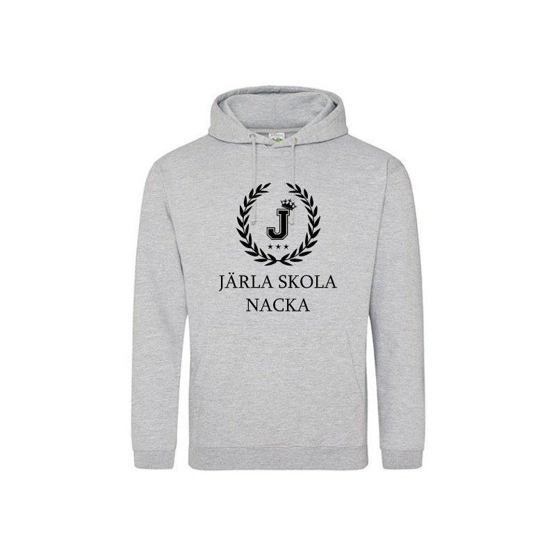 Skoltröja Järla Hoodie Gråmelerad