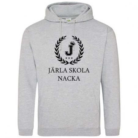 Skoltröja Järla Hoodie Gråmelerad