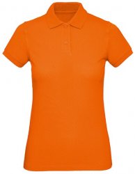 Orange Pikétröja Dam med eget tryck