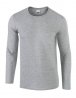 Softstyle Adult Long Sleeve T-Shirt med eget tryck, sport grey heather – Gildan