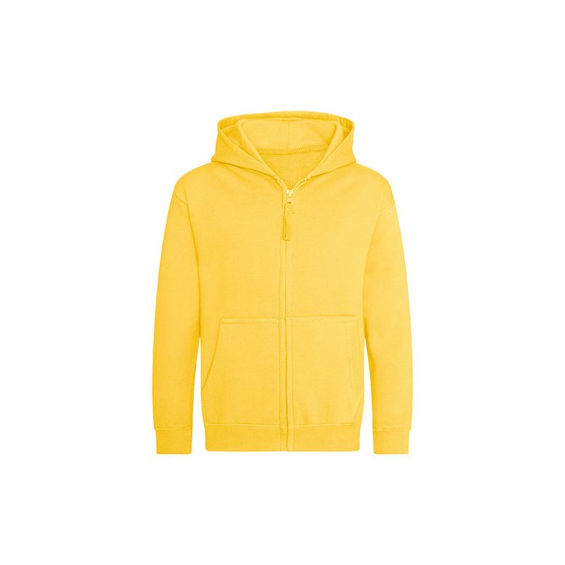 Gul Zip-Hoodie Barn med eget tryck