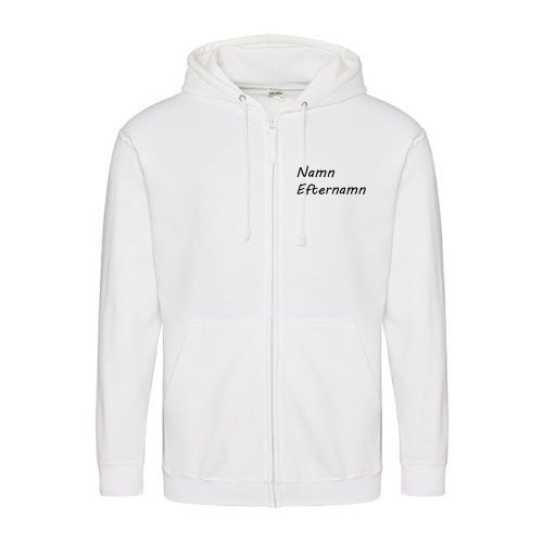 Ziphoodie Ekliden Vit med eget tryck