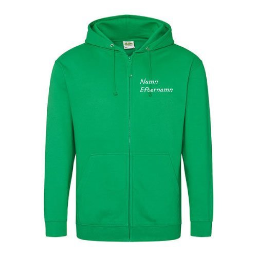 Ziphoodie Ekliden Grön med eget tryck