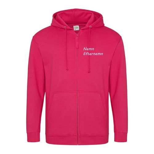 Ziphoodie Ekliden Cerise med eget tryck