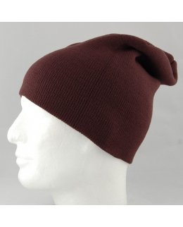 Lång mössa med egen brodyr, brun