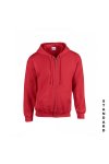 Röd zip hoodie med eget tryck