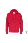 Röd zip hoodie med eget tryck