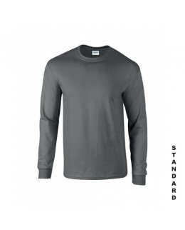 Blyertsgrå långärmad t-shirt med eget tryck