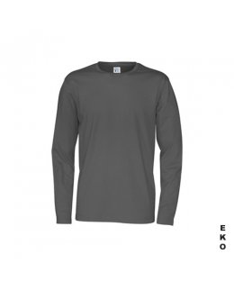 Blyertsgrå långärmad t-shirt med eget tryck