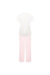 Pyjamas-Set Dam - White/Pink Stripe