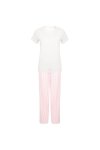 Pyjamas-Set Dam - White/Pink Stripe