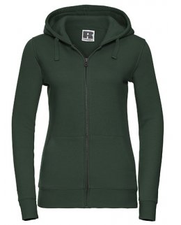 Mörkgrön zip-hoodie dam med eget tryck