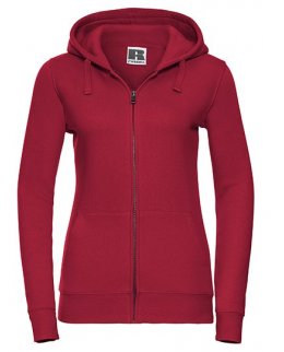 Röd zip-hoodie dam med eget tryck Standard