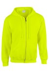 Safety Green zip hoodie med eget tryck