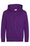 Lila Zip-Hoodie Barn med eget tryck