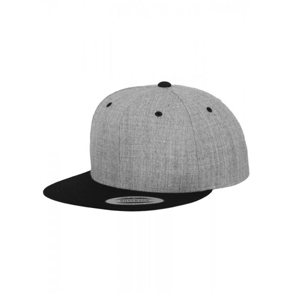 Snapback Heather Grey/Black Med Eget Tryck