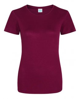 Vinröd Tränings T-Shirt Dam Med Eget Tryck