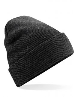 Mörkgrå Uppvikt Mössa Med Egen Brodyr