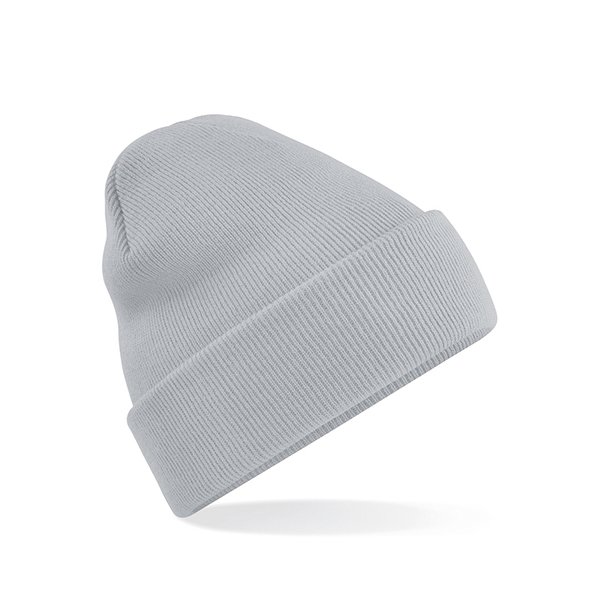 Ljusgrå Uppvikt Mössa Med Egen Brodyr