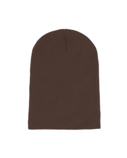 Lång mössa med egen brodyr, brun