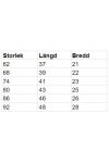 Ekologisk Kortärmad Body Baby - Storlekstabell